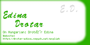 edina drotar business card